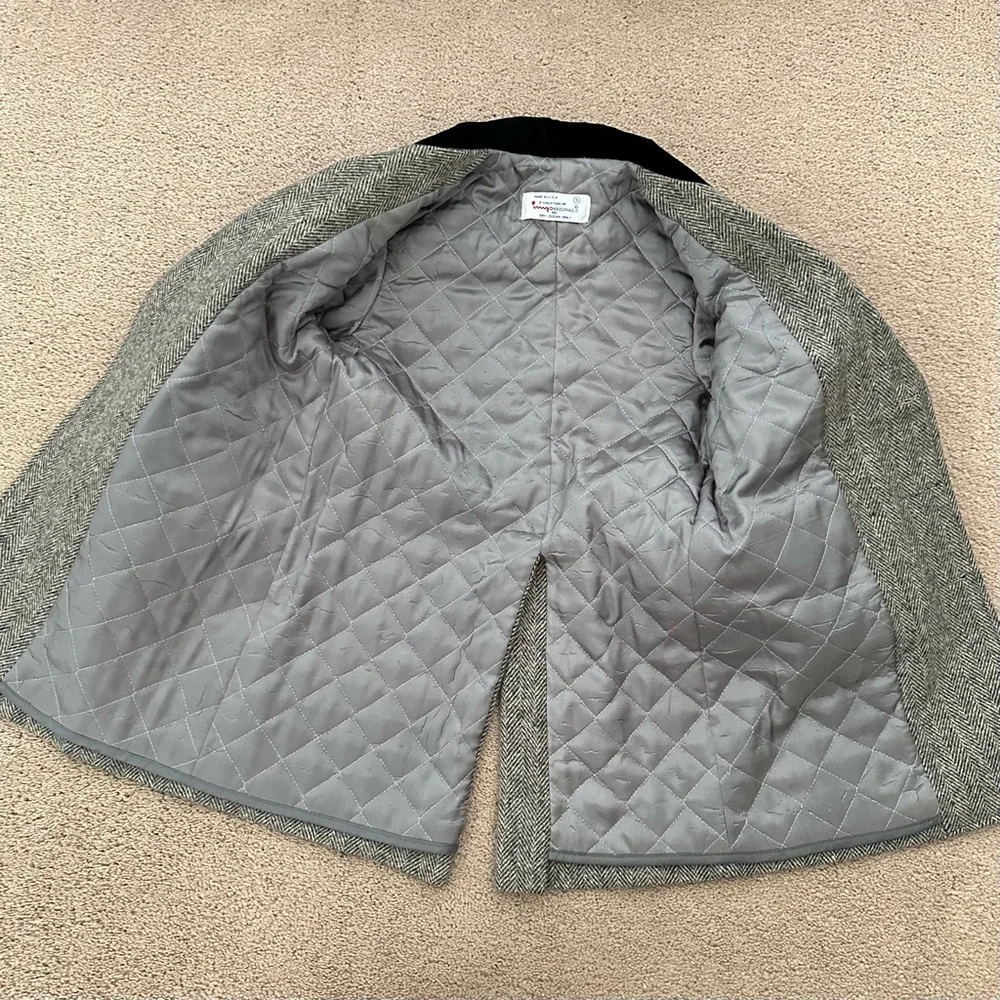 Girls Vintage Imp Originals Wool Tweed Double Breasted Pea Coat - Velvet / Fall